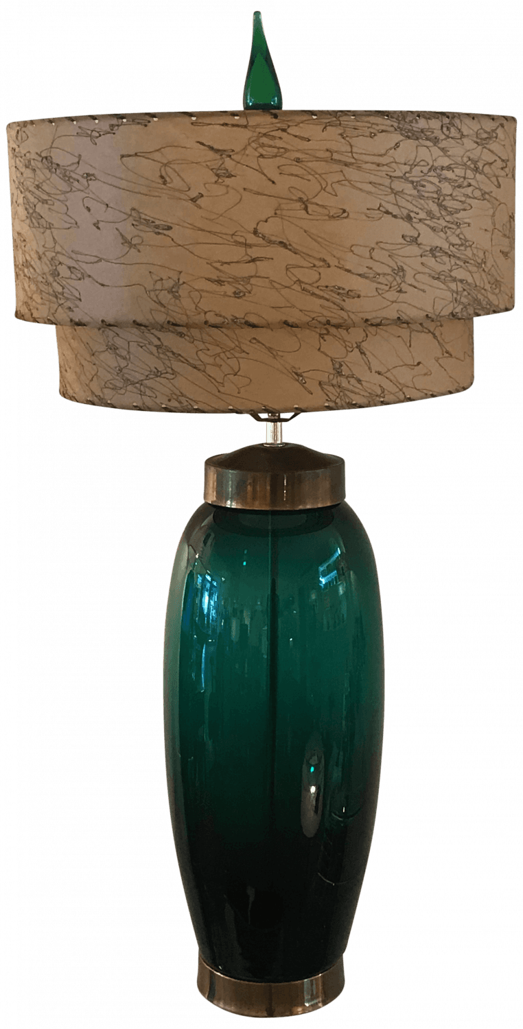 MCM Vintage Sage Green Murano Table Lamp (260)