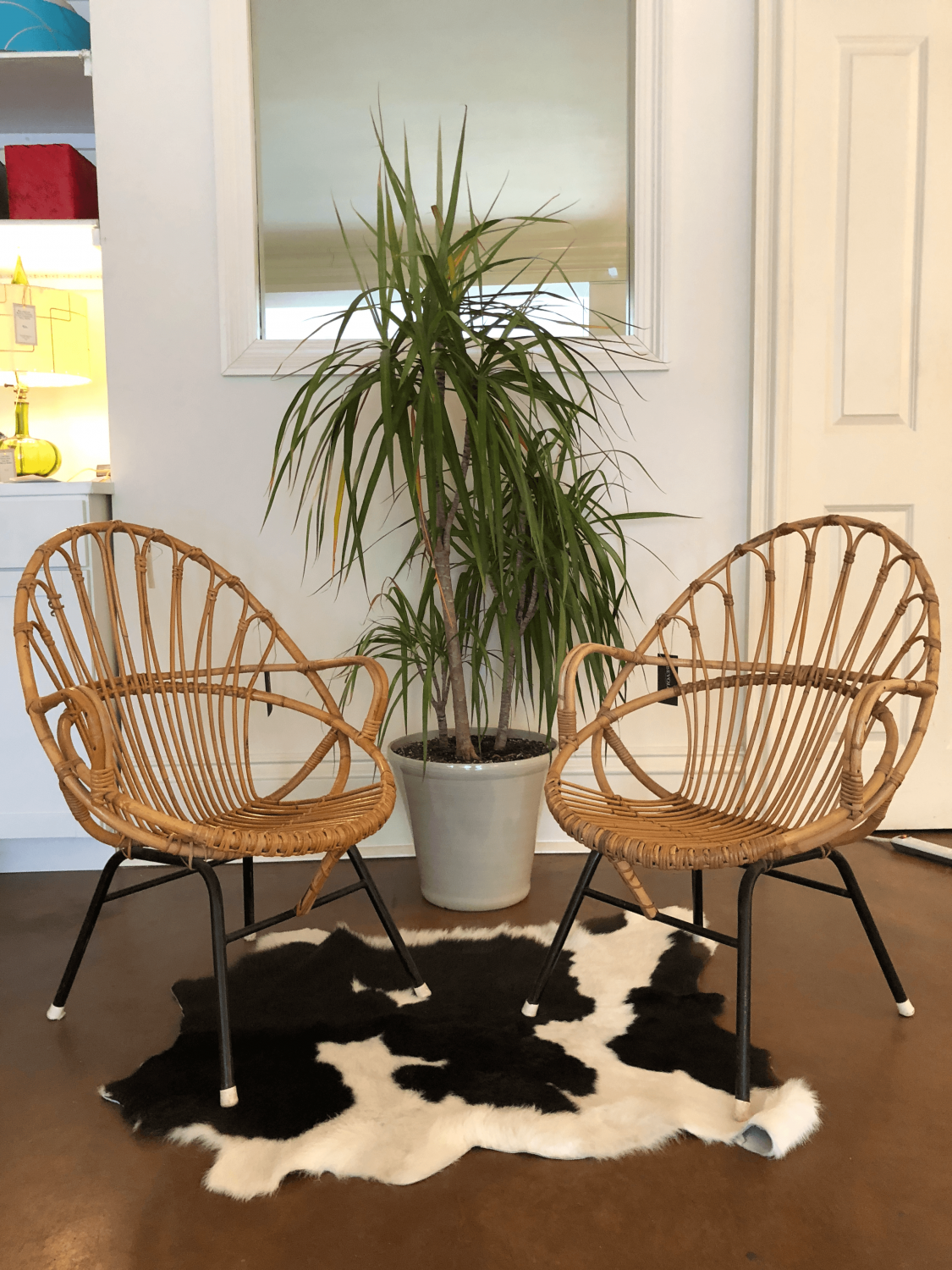 Vintage MCM Lounger Rattan Chairs