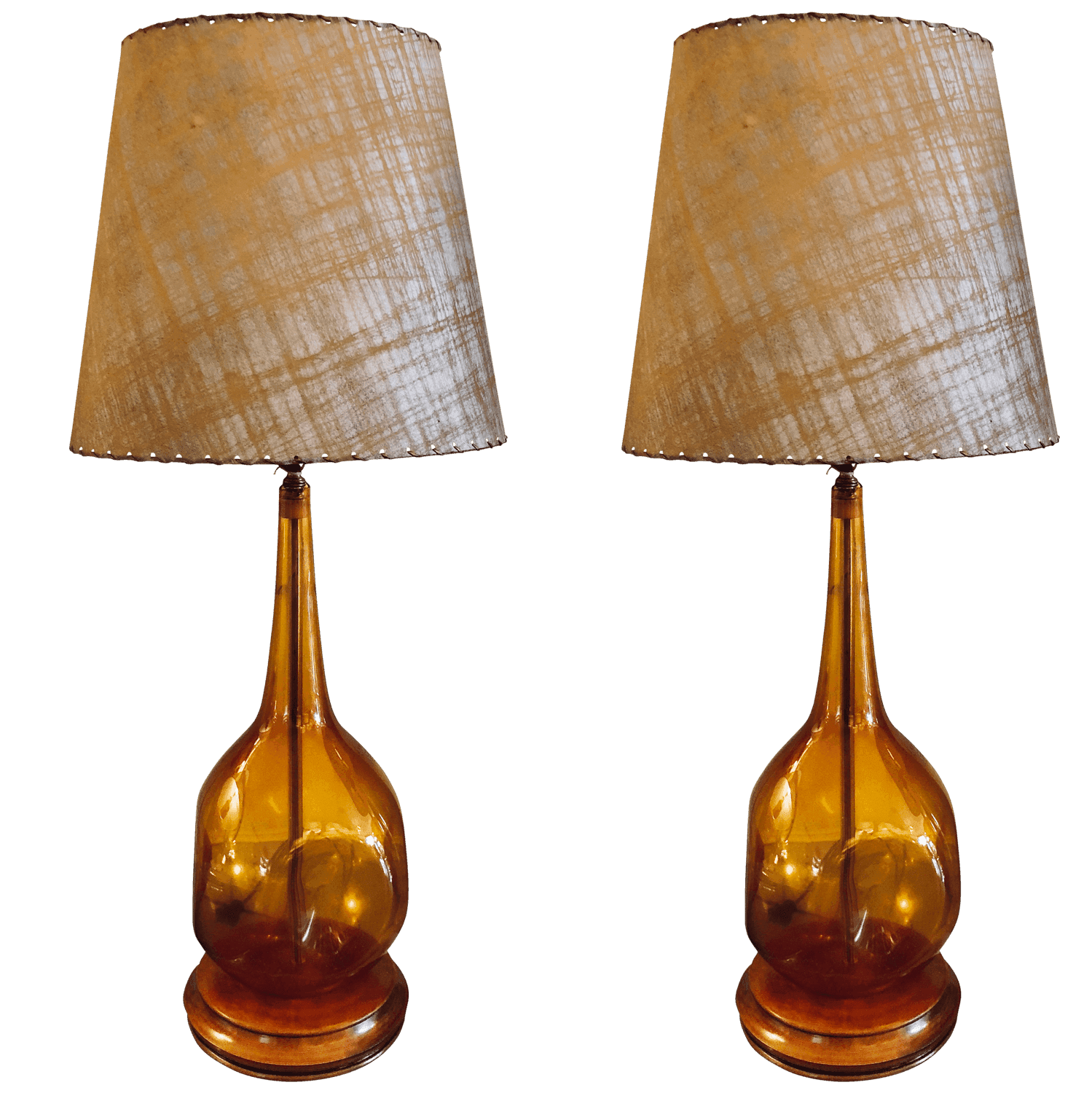 MCM Vintage Amber Lamp (333)