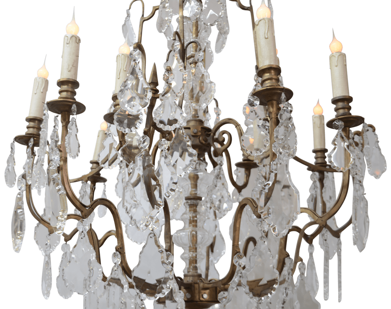 French Brass & Crystal Chandelier (60)