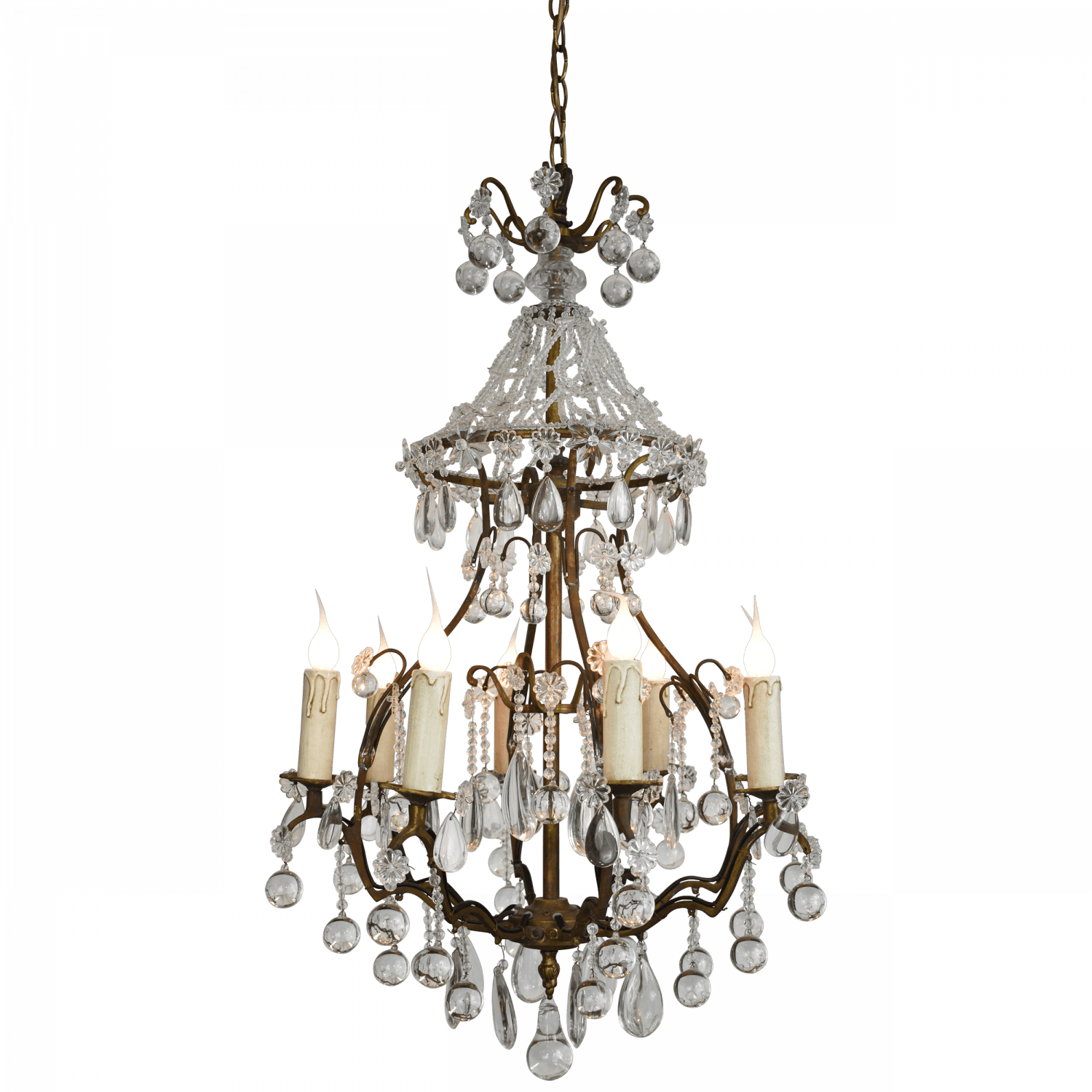 Vintage brass & Crystal Chandelier (52)