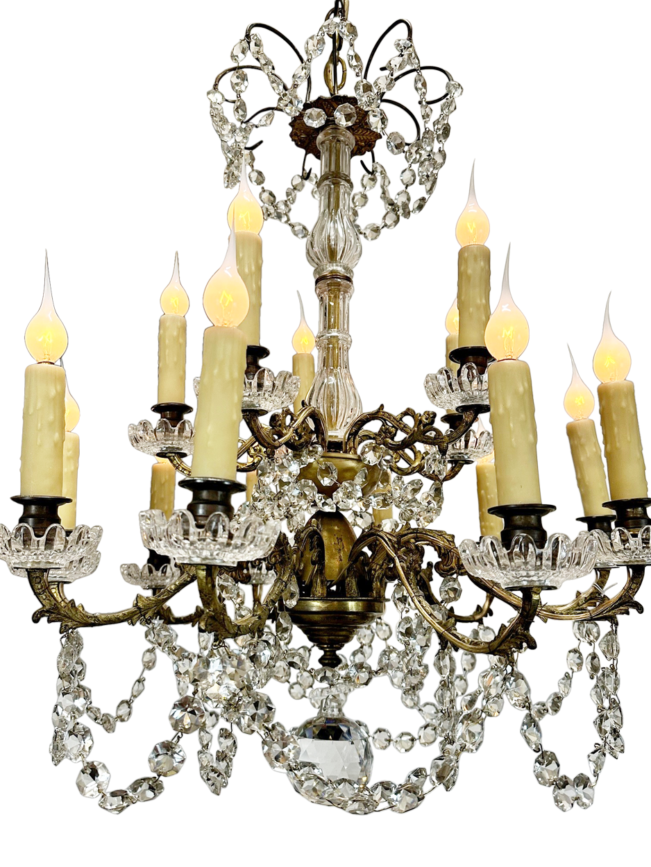 French Bronze And Crystal Chandelier 24   BC CHD BRONZE 24 (3) 