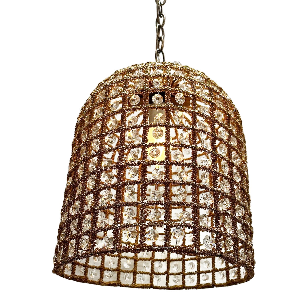 Gold Beaded Bell Pendant (15x11)
